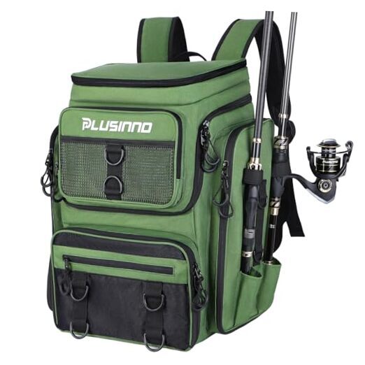 Fishing Backpack with Rod Holders, 42L Large Water-resistant