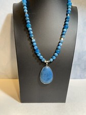 Blue Agate Pendant Necklace