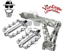 Vintage Lowrider Full Double Twisted 22.2 Stem Flat Twisted 1/2 Pedals Chrome
