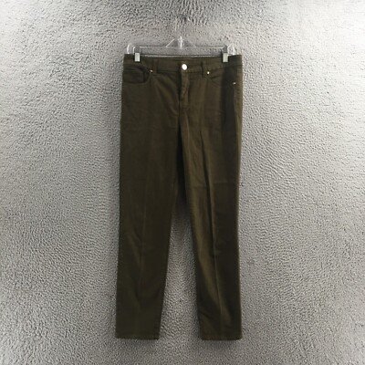 Chicos Girlfriend Ankle Pants Womens 0 (Actual 31X26.5) Green Mid Rise Zip Fly