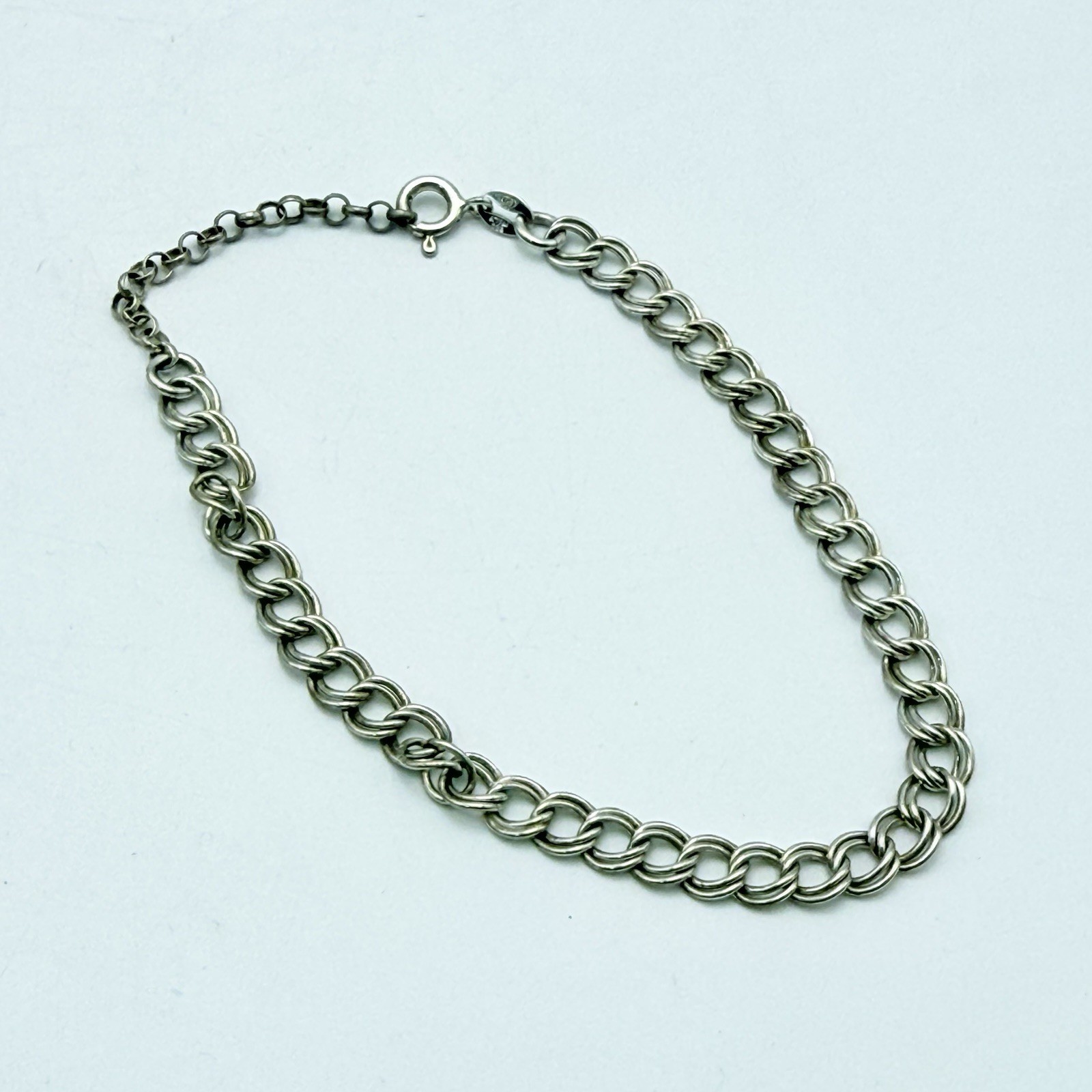 Sterling Silver Double Loop Starter Charm Bracele… - image 10