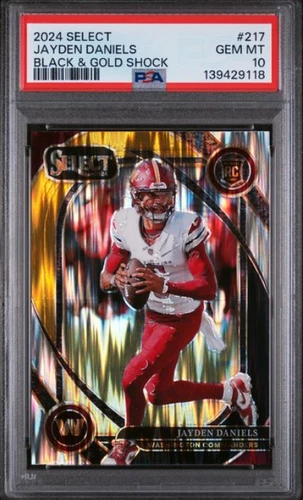 2024 Panini Select Black Gold Shock #217 Jayden Daniels Rookie Card RC PSA 10
