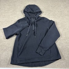 Athleta Hoodie Womens XS Navy Blue Fleece Lined Cozy Karma Warm Wear Quarter Zip
