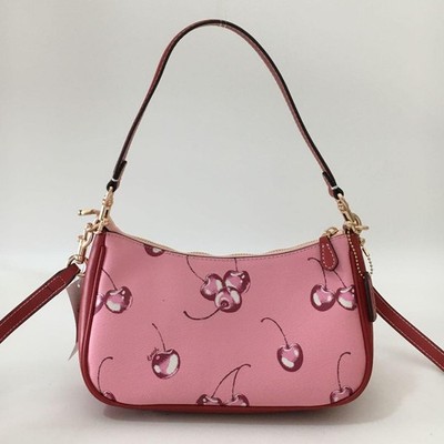 Coach CR290 Teri Shoulder Bag Pink Cherry Print Coated Canvas