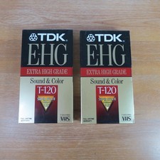 Lot of 2 TDK E-HG  HiFi T-120VHS Tapes Super Avilyn Tech Sealed Blank New