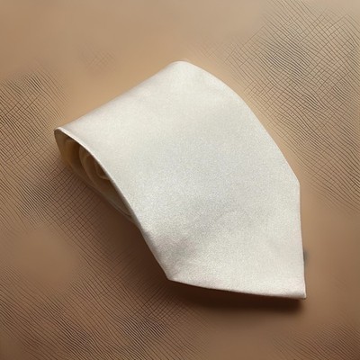 Bergamot New York White Cream Beige Ivory Pure Silk Wedding Men s Suit Neck Tie
