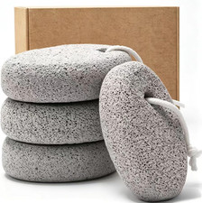 4-Pack Natural Pumice Stone for Feet, Borogo Lava Pedicure Tools Hard Skin Callu