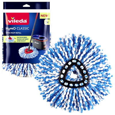 Vileda H2PrO Spin Mop Nachfüller für Spin Mop & Eimer System wiederverwendbar waschbar Kopf