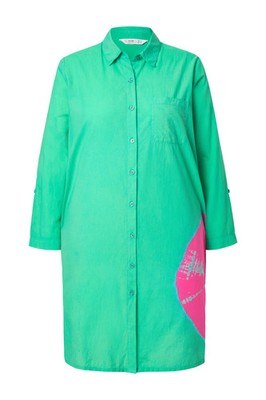 Angel of Style Damen große Größen Hemdblusenkleid A Linie Kreisdruck 840593