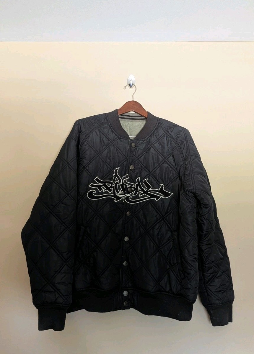 【希少/XL】 90s TRIBAL GEAR スタジャン B-Boy Y2K Vtg Tribal Gear Reversible Jacket Bomber mr.cartoon Sz L 25x27