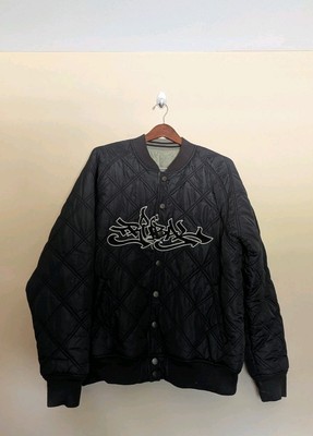 Vtg Tribal Gear Reversible Jacket Bomber mr.cartoon Sz L 25x27