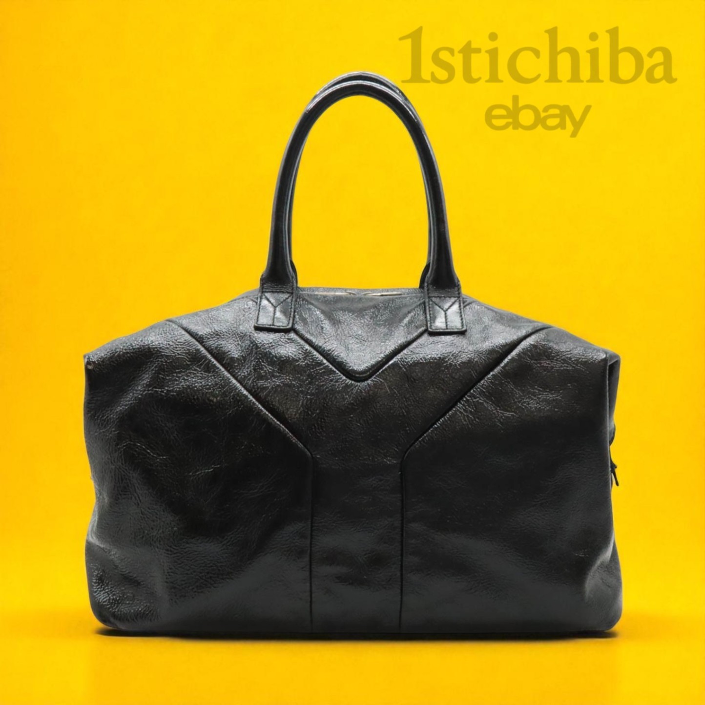 Borsa Yves Saint Laurent YSL Easy Boston smaltata nera usata