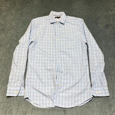 Banana Republic Shirt Mens M Blue White Plaid Long Sleeve Slim Fit Button Up