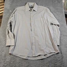 Kenneth Cole Reaction Men's Long Sleeve Button Up Shirt Size Large Striped