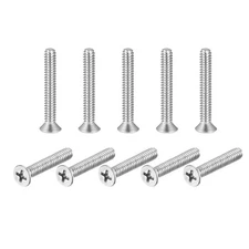 10#-24x1-1/4" Flat Head Machine Screws Phillips 304 Stainless Steel Bolts 25pcs