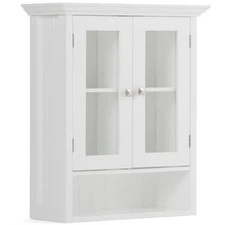 Pemberly Row 28" H x 23.6" W Double Door Wall Bath Cabinet in Pure White