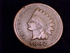 1892  Indian Head Cent,  Very Good Grade Detail