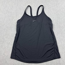 Nike One Tank Top Womens XS Black Dri Fit Classic Strappy Training Athletic Yoga
