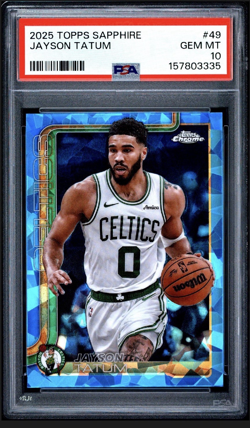 2025-26 Topps Chrome Sapphire Jayson Tatum #49 PSA 10