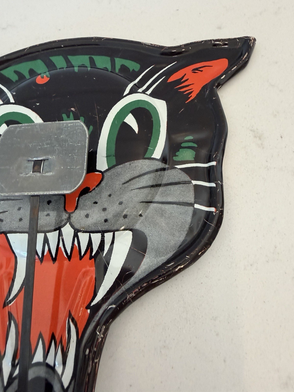Vintage Halloween Noise Maker Black Cat Tin US Metal Toy Mfg  Co.