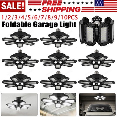 1-10Pcs LED Garage Light Bright Work Shop Ceiling Light Deformable Bulb Lamp Lot