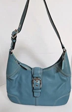 Coach Hamilton Soho Leather Hobo Shoulder Bag Teal/Blue Style #11197 Rare EUC