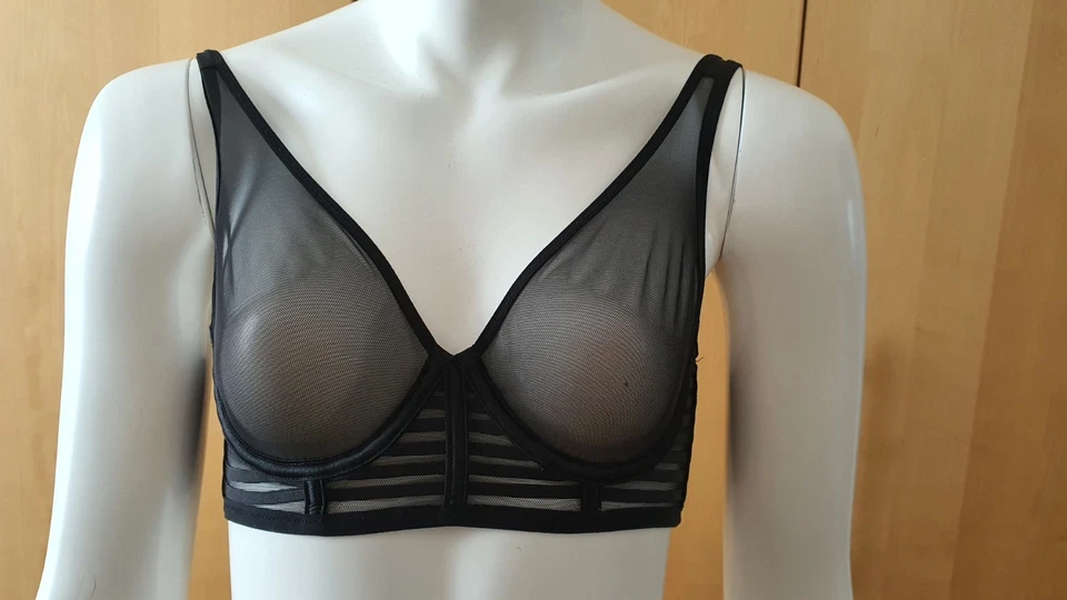 Victoria's Secret BH schwarz transparent 70 c Bügel BH - Bild 2 von 4