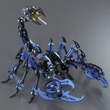 Black Blue Cyber Scorpion Metal Model Kit 3D Puzzle 454Pcs DIY STEM Gift