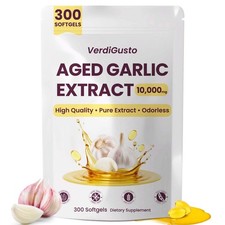 Aged Garlic Extract Softgels 10000mg  300 Count  High-Potency Antioxidant  Co