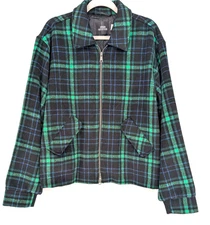 Urban Outfitters Mens Black Plaid Brushed Wool Preppy Grunge Indie Jacket Large