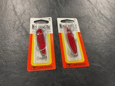 2 LUHR-JENSEN Krocodile Spoon - 1/2oz - 2 5/8” -Chrome/Red Prism-Lite “Save”