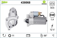 Anlasser FÜR CitroËN, Peugeot, Fiat - Valeo 438068