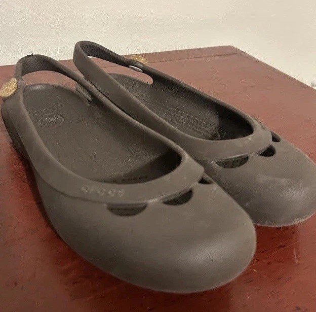 Crocs Sandals Womens 5 Brown Slip On Comfort Flats Casual