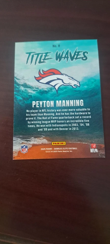 Donruss Elite Peyton Manning 2025 título onda oro 06/10 Foto 2 de 2
