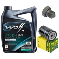 MotoröL Filter Set Wolf oil 5W30 5 Liter + Schraube FüR Audi A6 VW Transporter