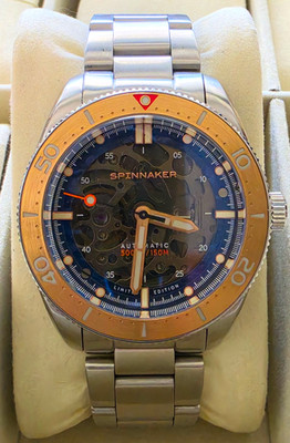 Spinnaker Croft Auto Limited Edition Skeleton Dial Diver. Has Box And Papers