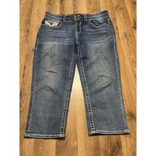 Vigoss Capri Jeans Womens 14 Blue Heritage Fit Thick Stitch Excellent
