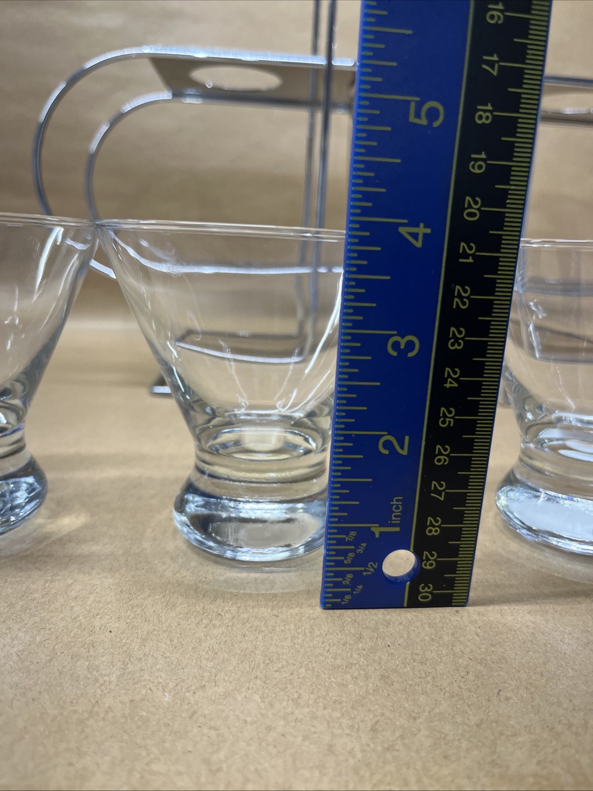 MCM Martini Cocktail Barware Set Shaker & 5 Glasses Silver Modern Rose’s