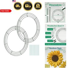 Wire Wreath Frame 14 Inch Round Metal Wreath Form for DIY Crafts Floral Projects