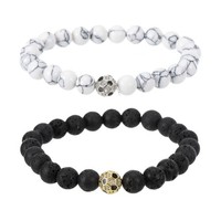FußBall-ArmbäNder, 2 StüCk Perlen-FußBallgeschenke, Verstellbare ArmbäNder