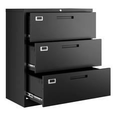 Lateral 3 Drawer File Cabinets with Lock, Metal Filing Storage Vertical Cabin...