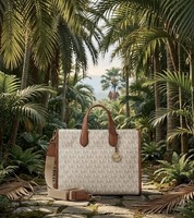 Michael Kors Tasche UmhäNgetasche Gigi LG Tote Vanilla Luggage Logo Neu