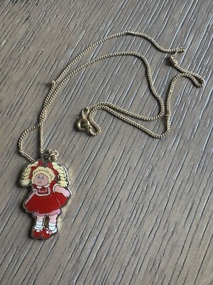 1983 Vtg Cabbage Patch Kids Necklace Blonde Hair Girl  CPK 