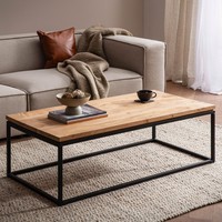 Couchtisch Akazie Massivholz 120Cm Wohnzimmertisch Rechteckig Industrial Design