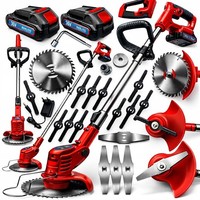 Akku Rasentrimmer 36V 2X Akku Motorsense Freischneider Set Messer Xxl