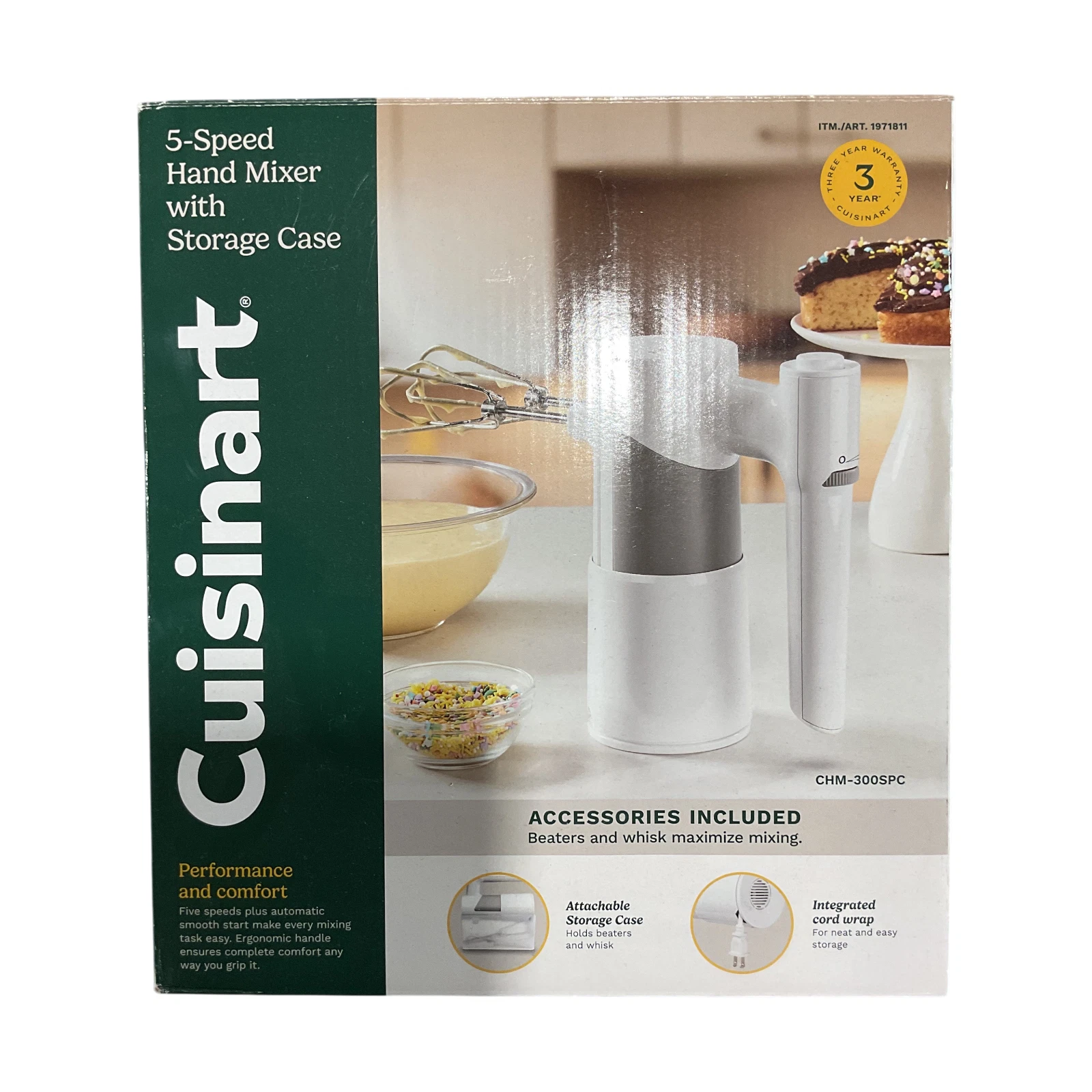 Cuisinart 5-Speed Hand Mixer with Storage Case-CHM-300SPC
Opens in a new window or tab
