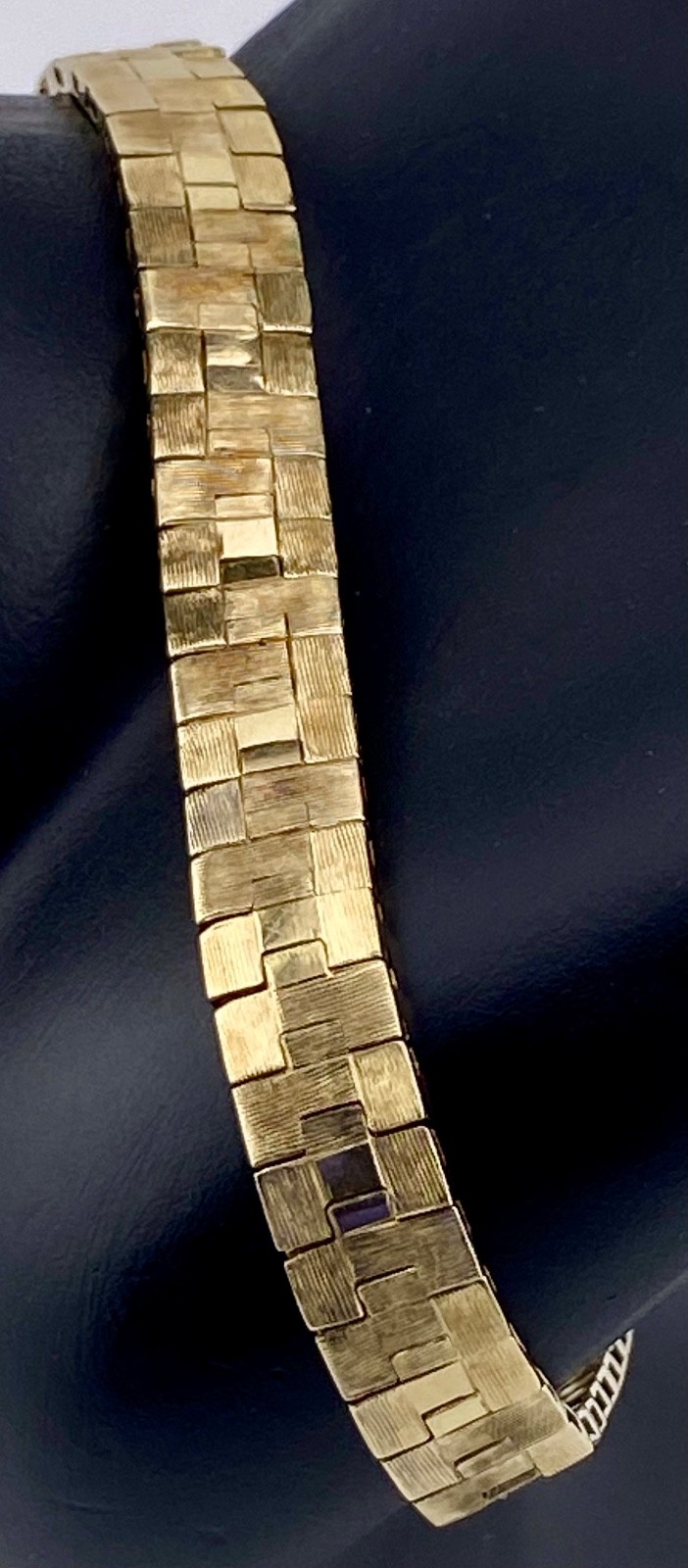 Vintage 18K Yellow Gold Italmex Brick Link Bracelet 7