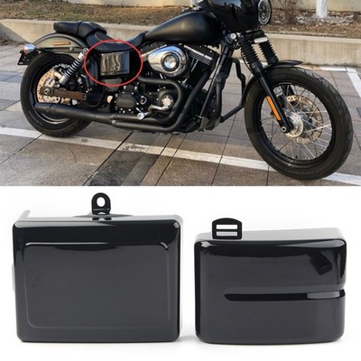 Batterie Abdeckung Seitendeckel Schwarz Für Harley Dyna Fat Street Bob