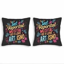 Vibrant Decorative Throw Pillow Covers 18x18in Set of 2 - Colorful Floral  Leaf