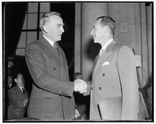Monopoly Chairman greets Edsal Ford,Joseph C O'Mahoney,Washington DC,1938
